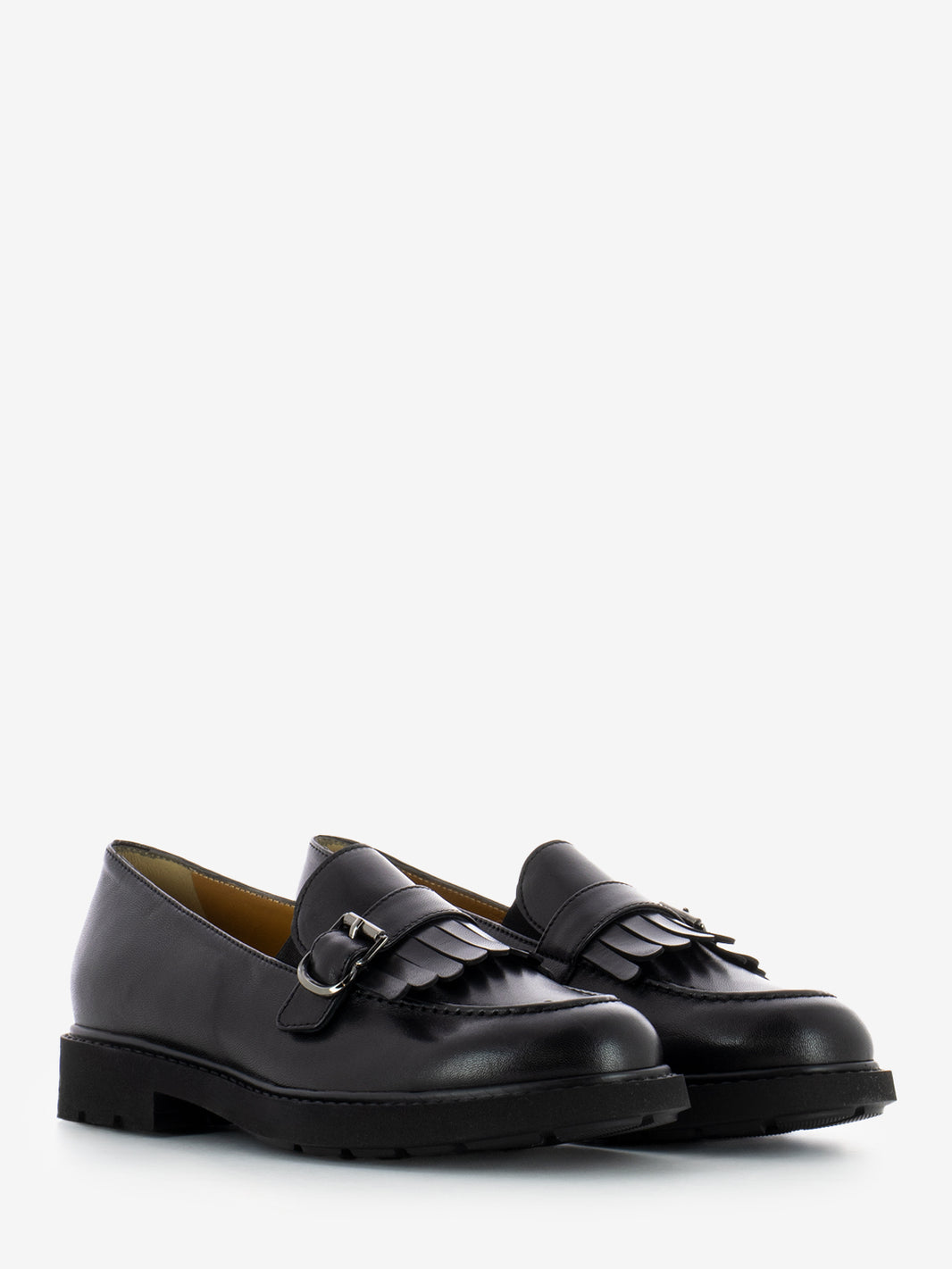 BLACK FRINGED LEATHER MOCCASIN 10827_BLK