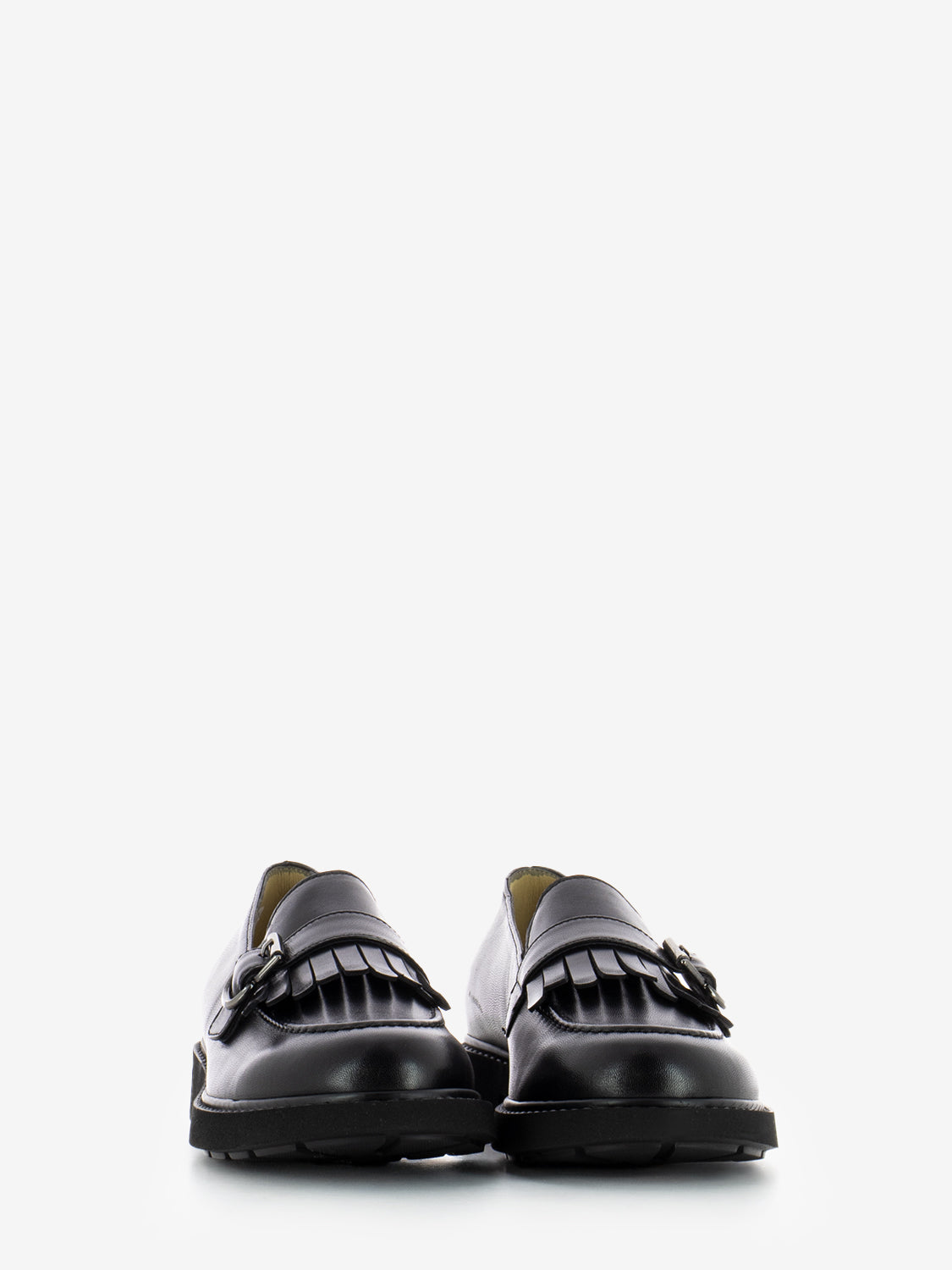 BLACK FRINGED LEATHER MOCCASIN 10827_BLK