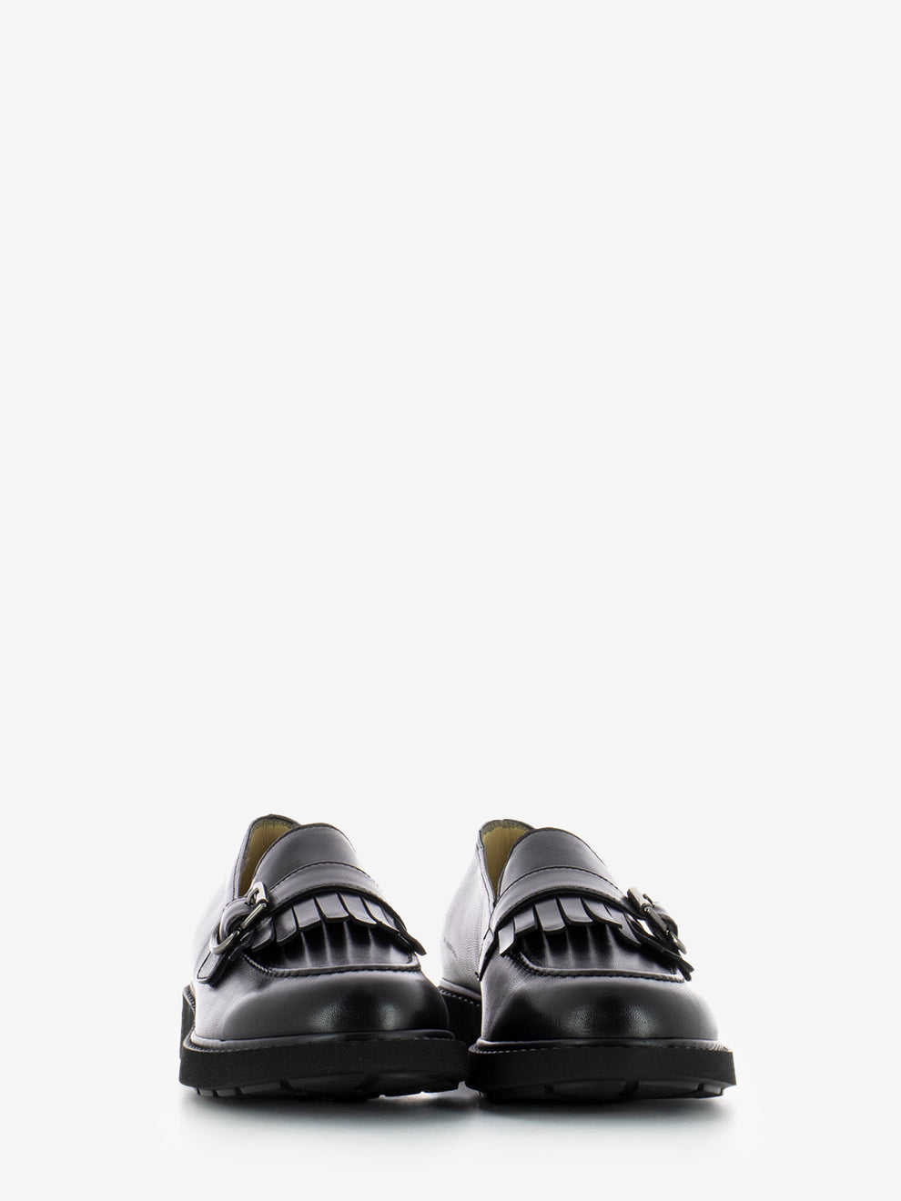 BLACK FRINGED LEATHER MOCCASIN 10827_BLK