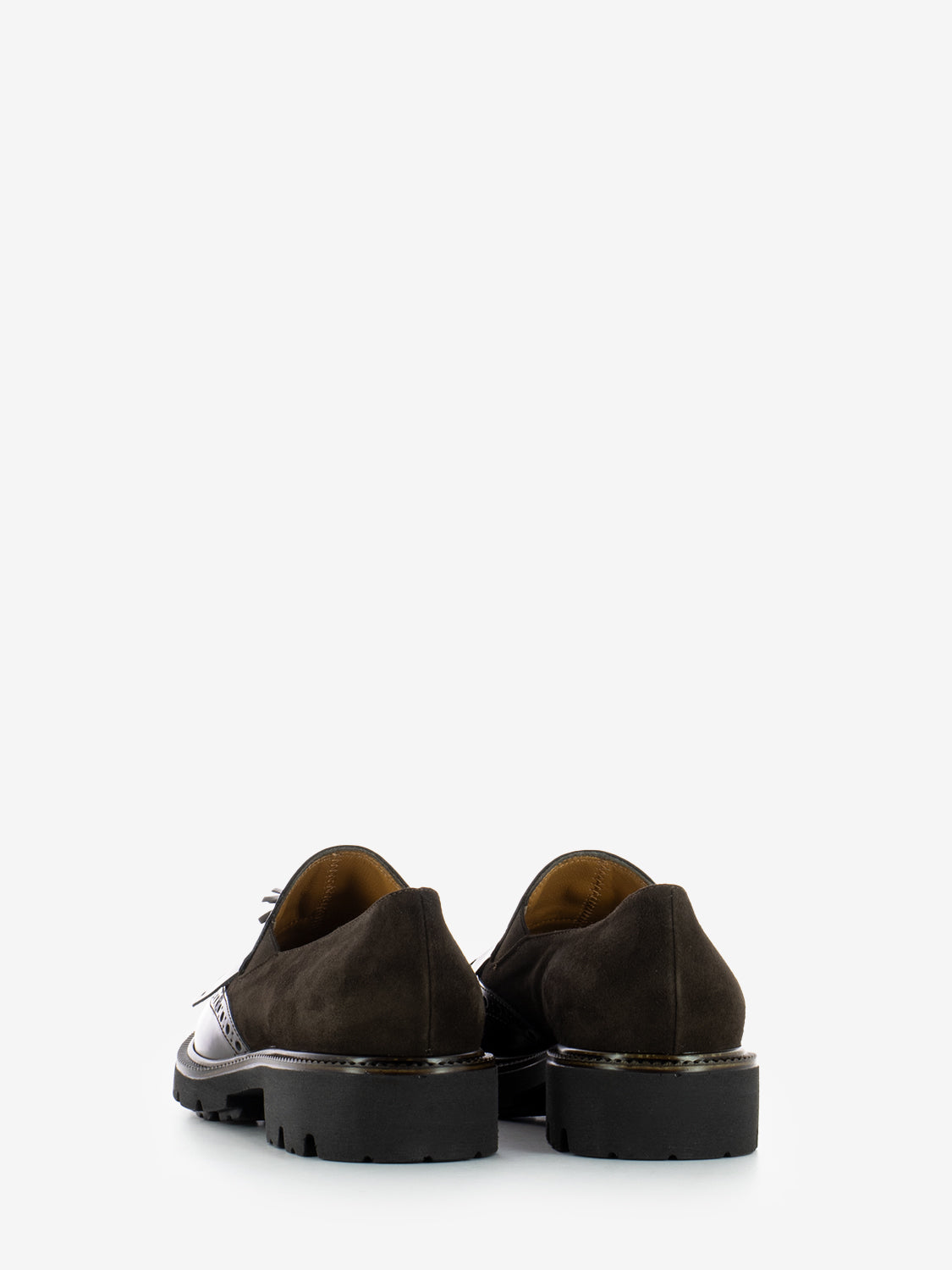 DARK BROWN LEATHER/SUEDE FRINGE MOCCASIN 10816_TDM