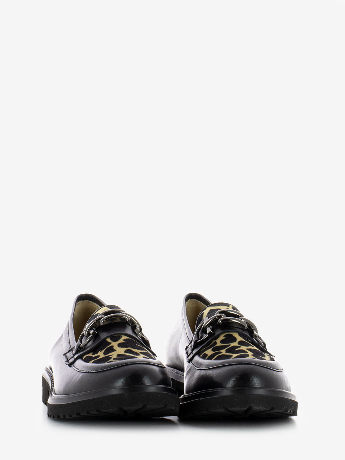 SPOTTED LEATHER MOCCASIN/BLACK 10840_BLK