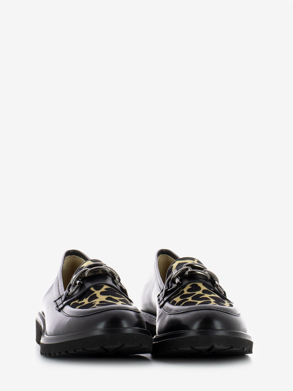 SPOTTED LEATHER MOCCASIN/BLACK 10840_BLK