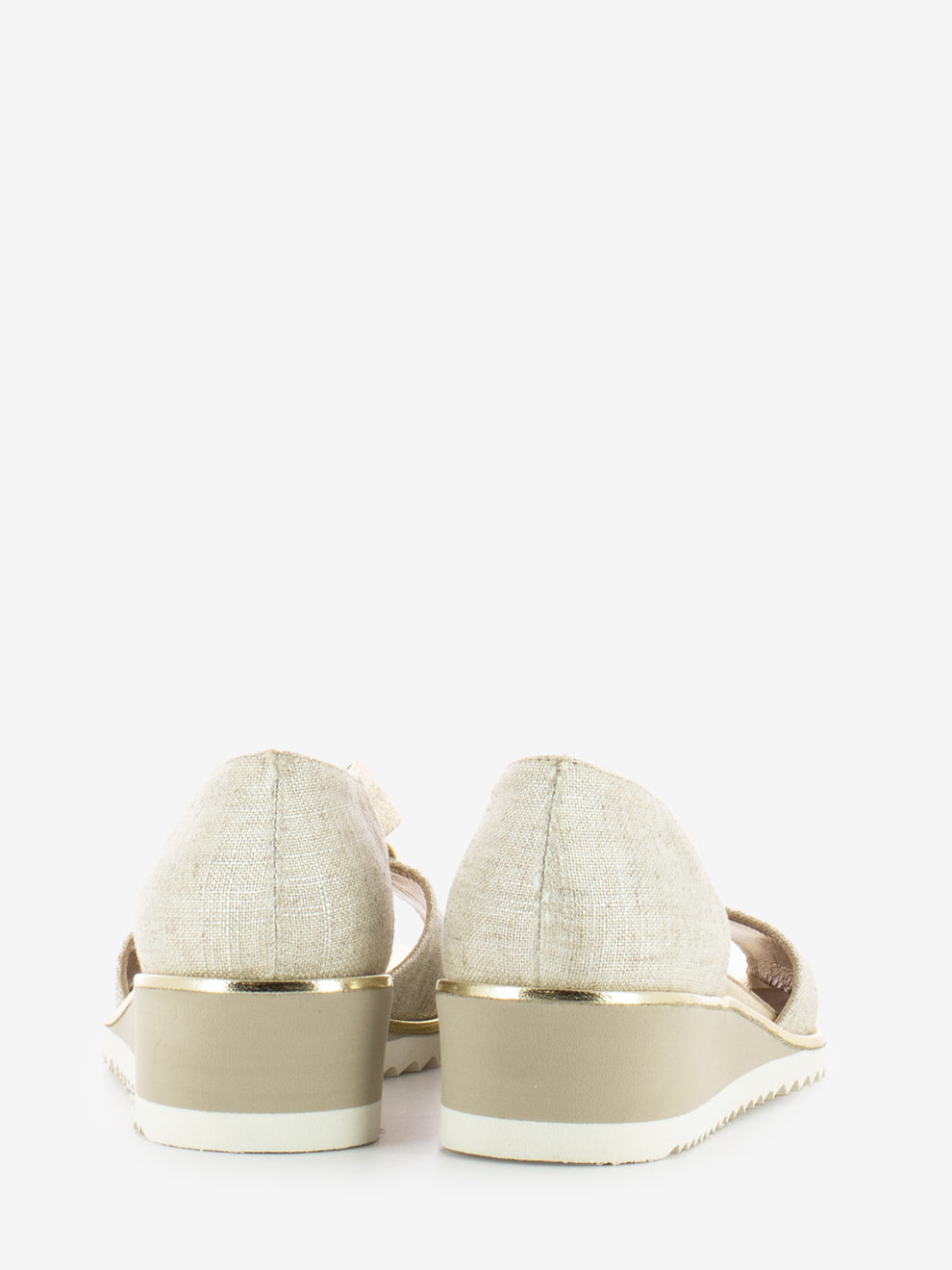 Sandali Manila in tessuto laminato oro