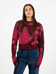 CIRCUS HOTEL - Maglia peonia con spalline imbottite magenta