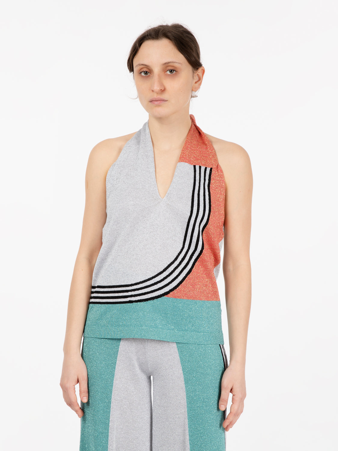Top lurex righe carioca multicolor