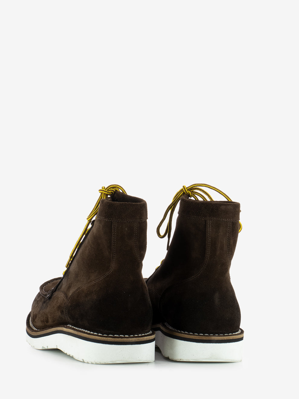 Polacco in pelle punta moc in suede marrone