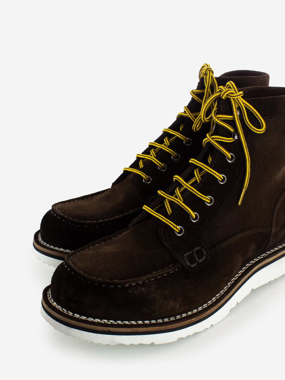 Polacco in pelle punta moc in suede marrone