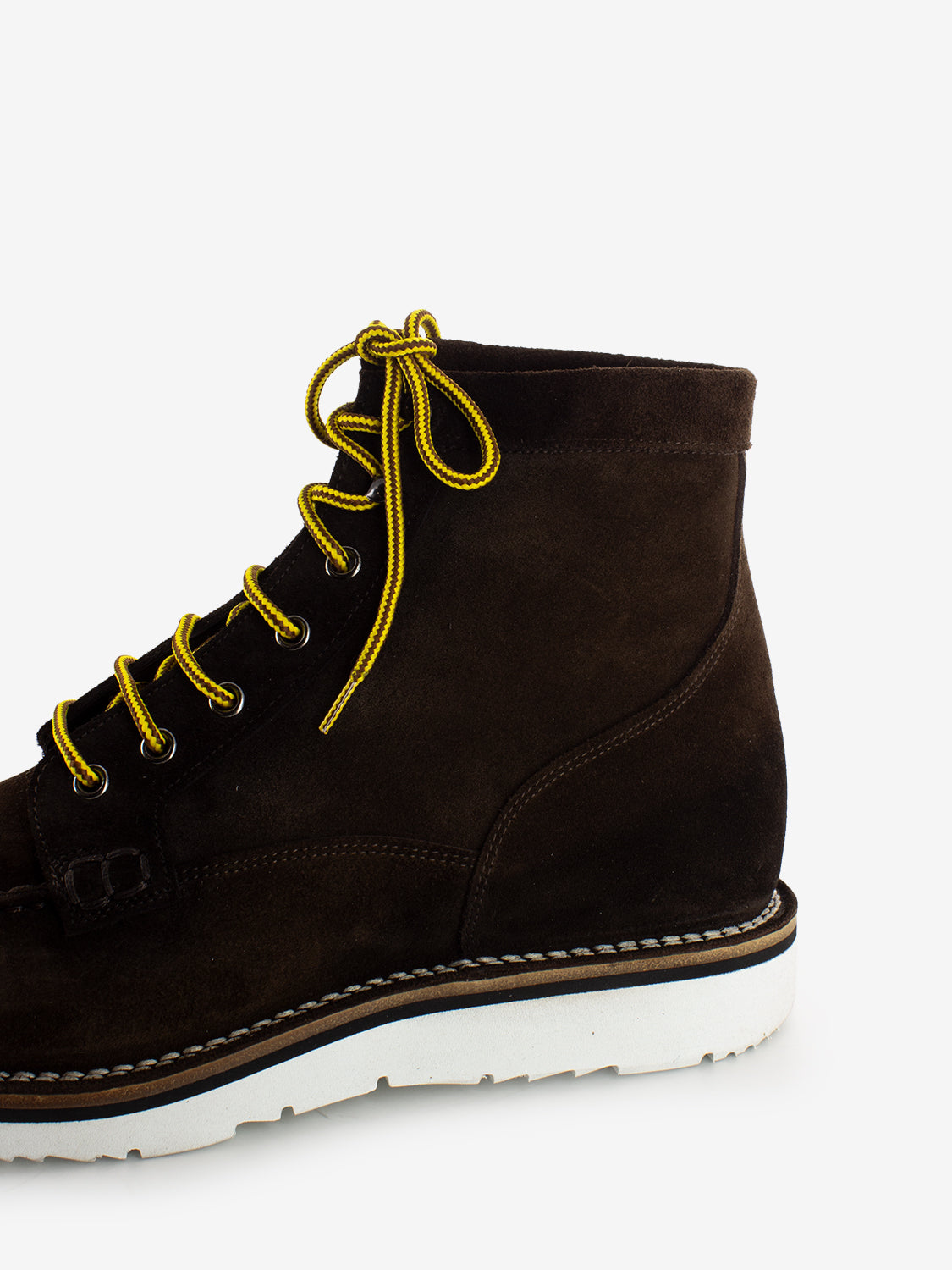 Polacco in pelle punta moc in suede marrone