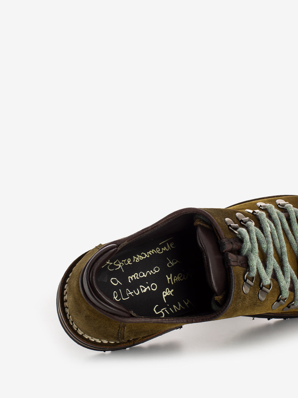Scarpa camoscio doppio laccio curry