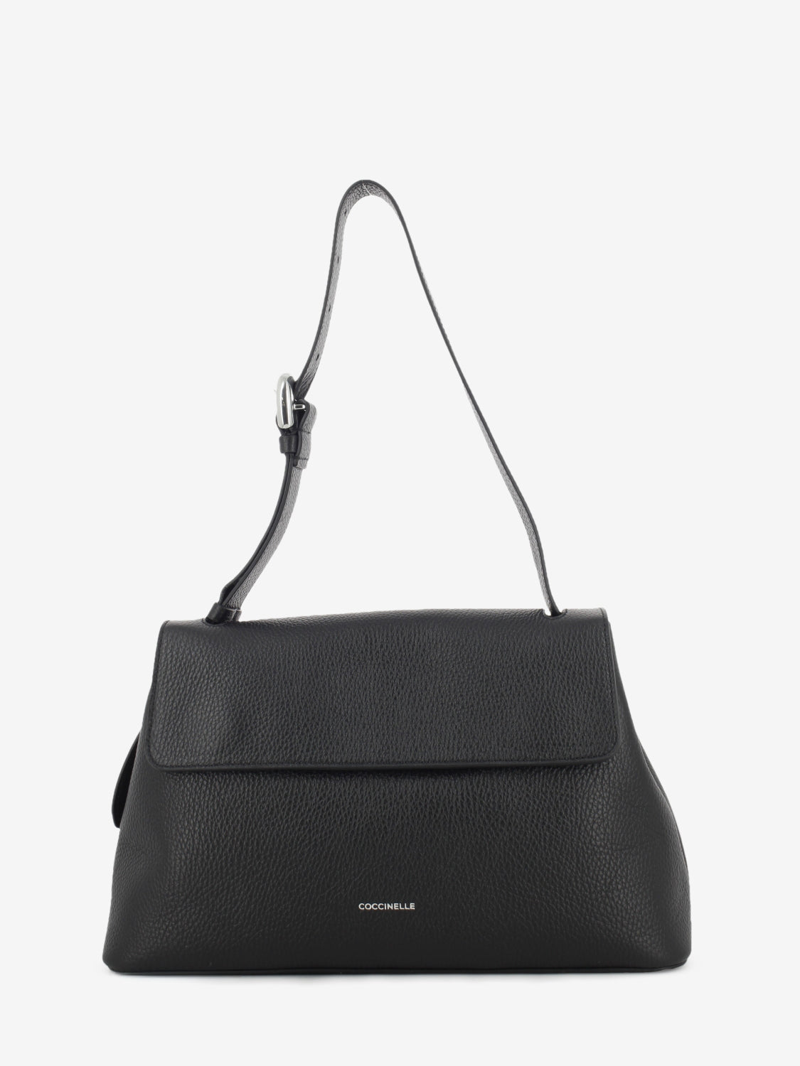 Bag a spalla grained leather noir