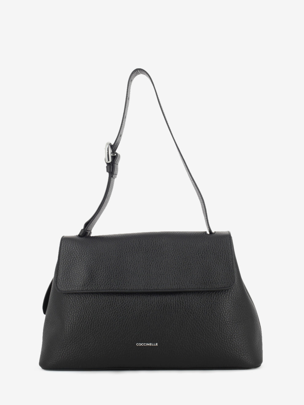 Bag a spalla grained leather noir