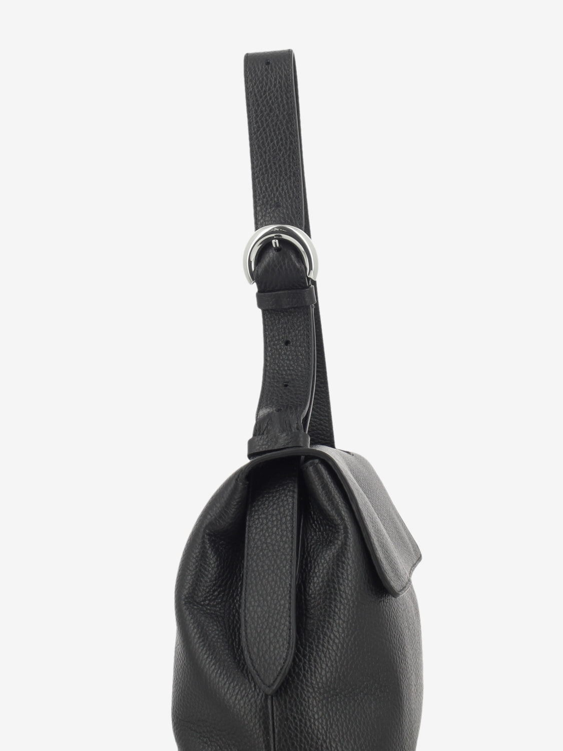 Bag a spalla grained leather noir
