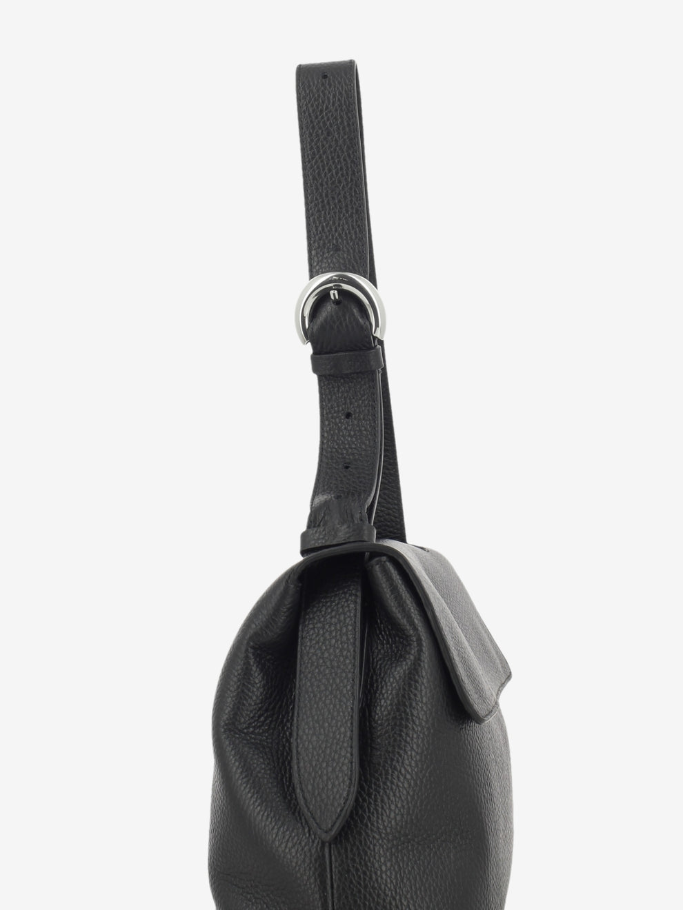 Bag a spalla grained leather noir