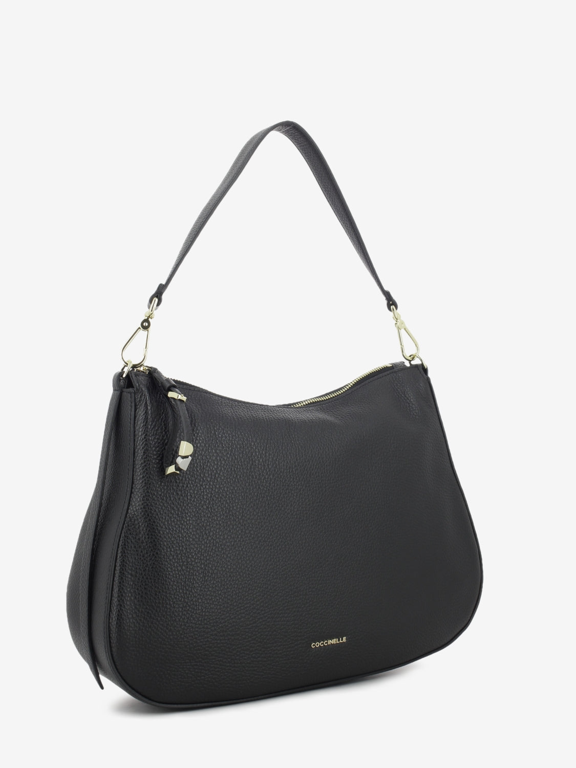 Bag grained leather noir