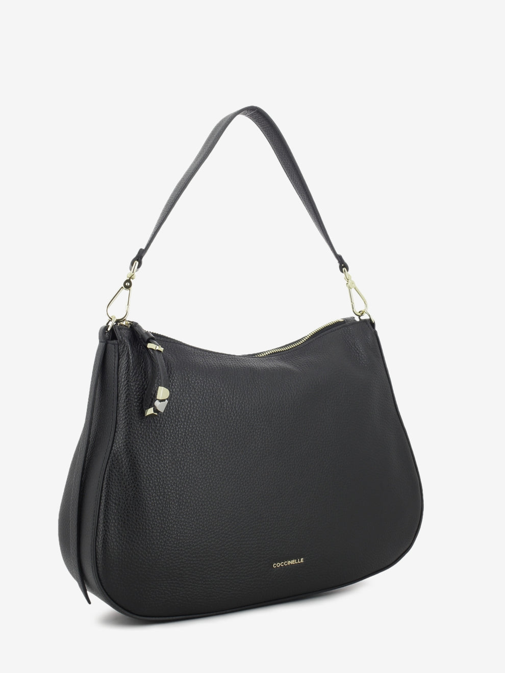 Bag grained leather noir