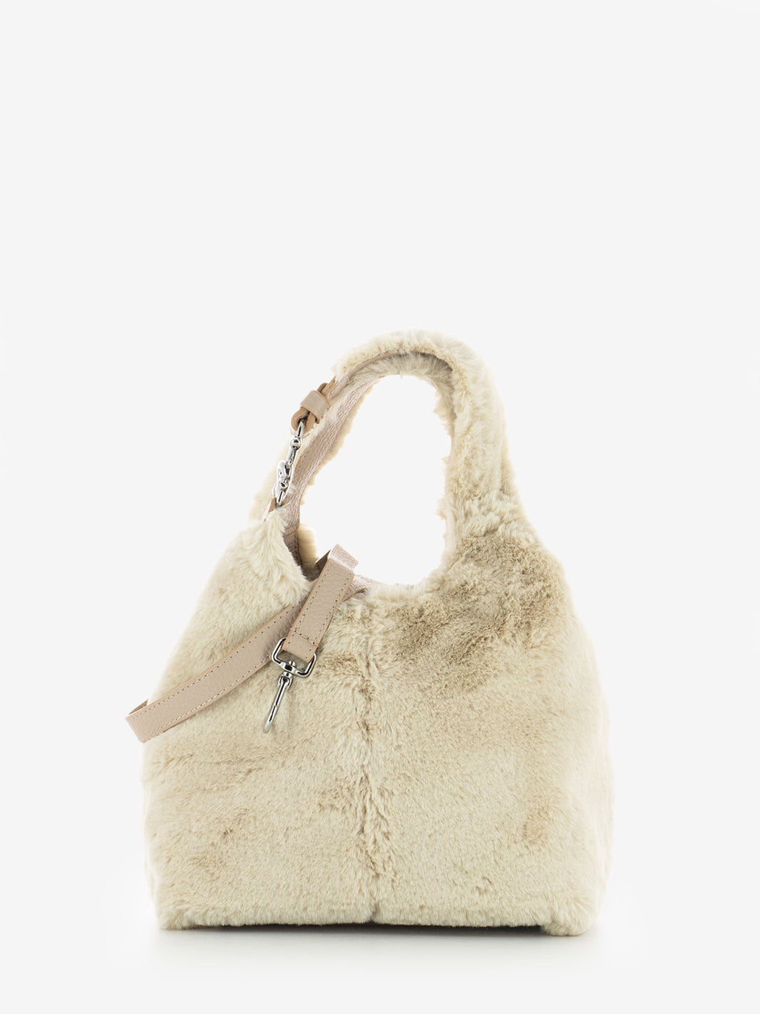 Borsa a mano C-Easy in pelliccia natural / rose