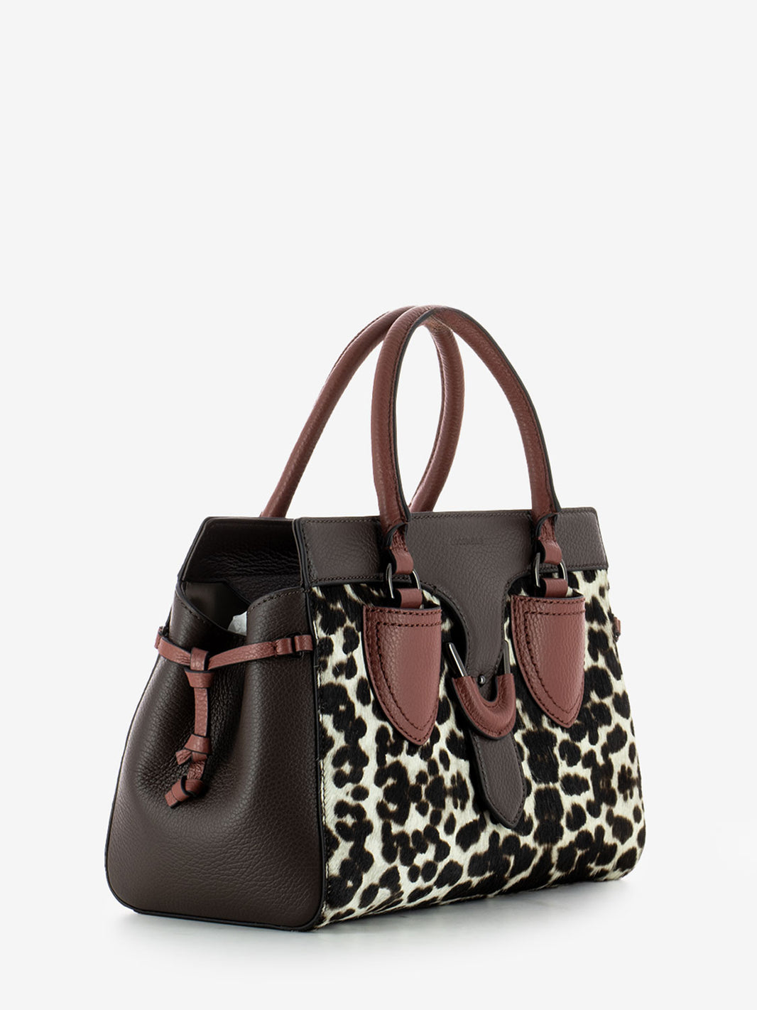 Borsa a mano in cavallino animalier