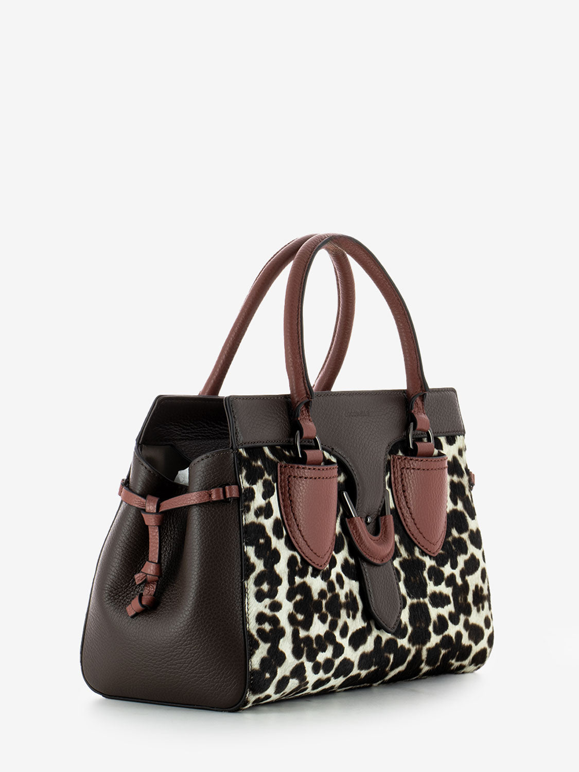 Borsa a mano in cavallino animalier