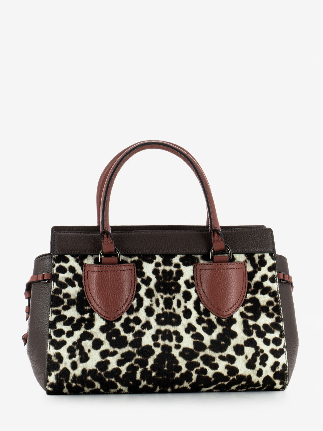 Borsa a mano in cavallino animalier