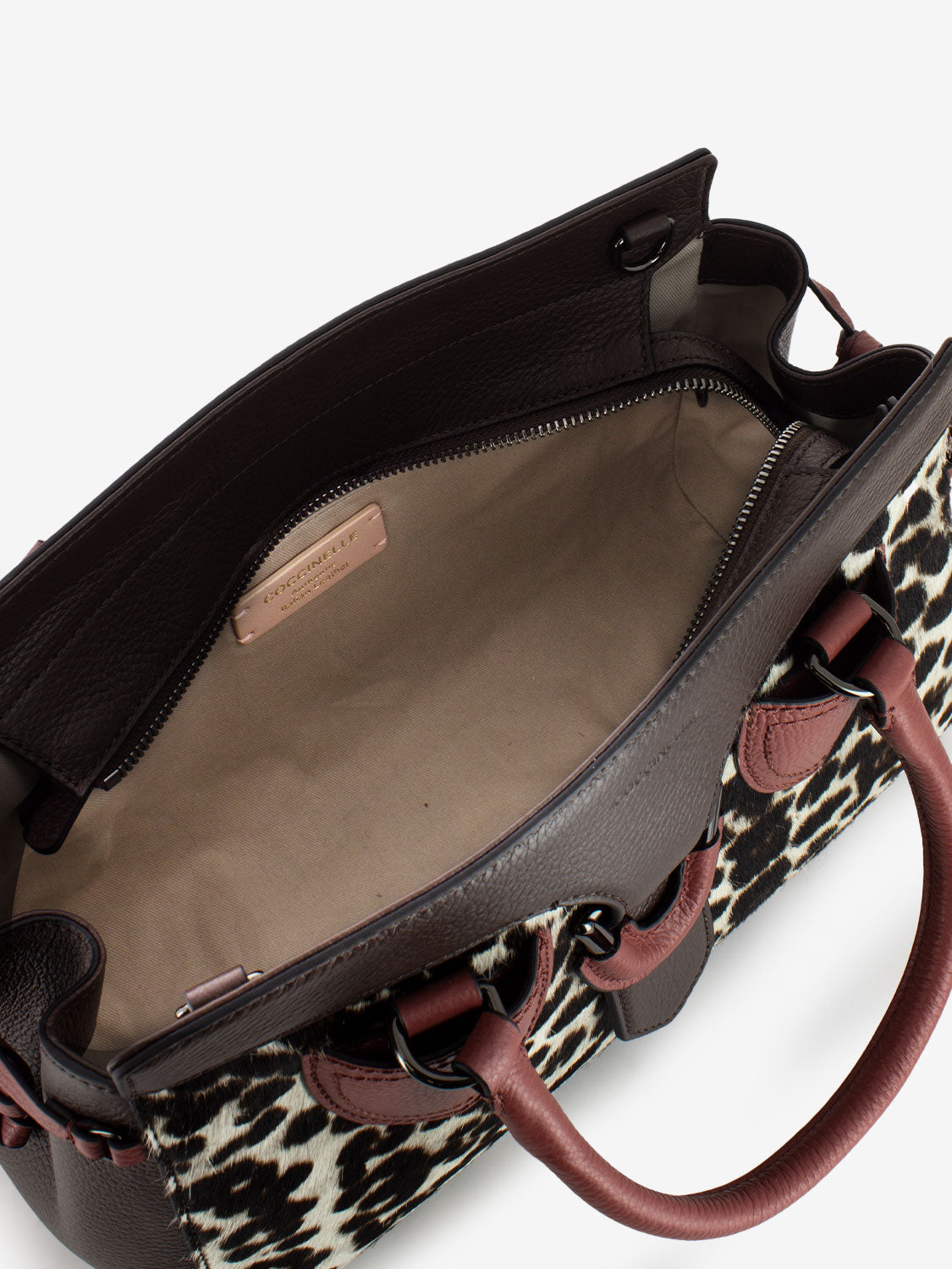 Borsa a mano in cavallino animalier