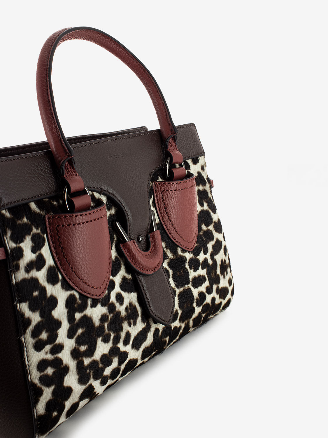 Borsa a mano in cavallino animalier