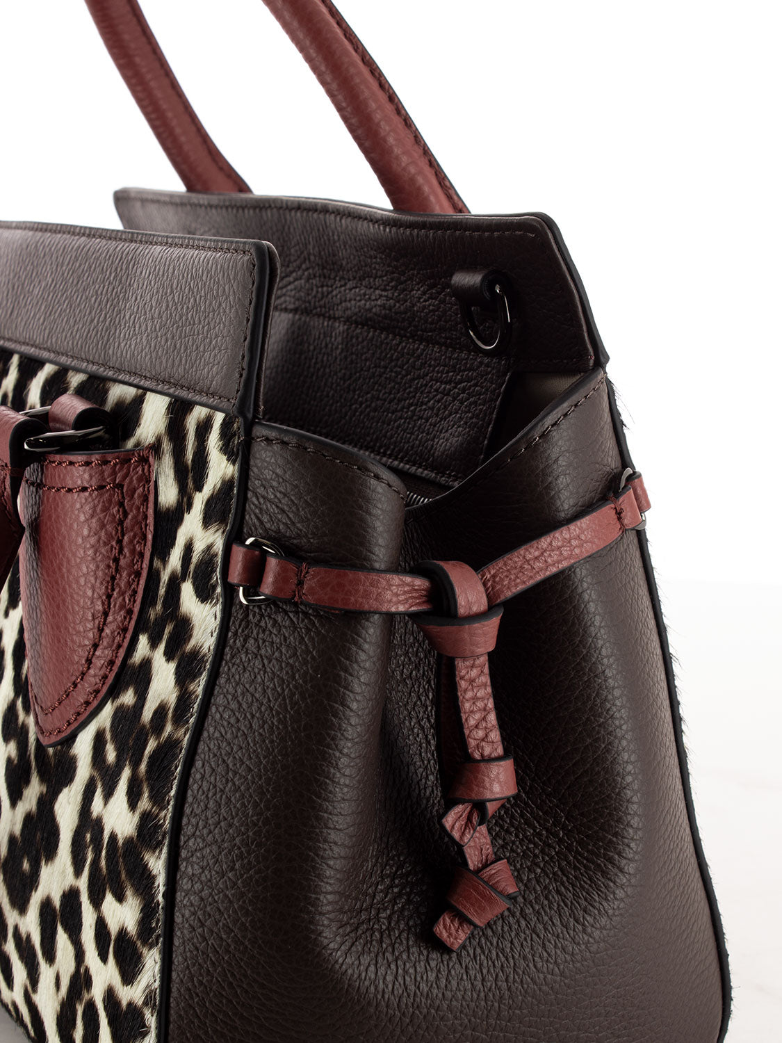 Borsa a mano in cavallino animalier