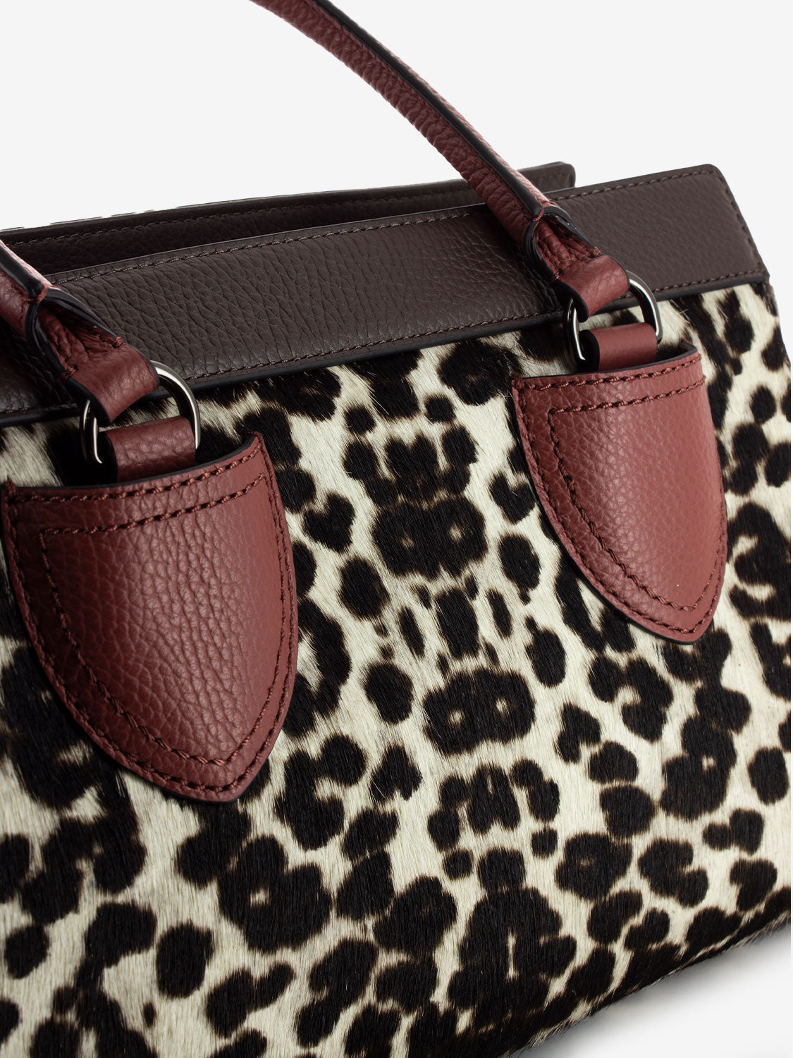 Borsa a mano in cavallino animalier