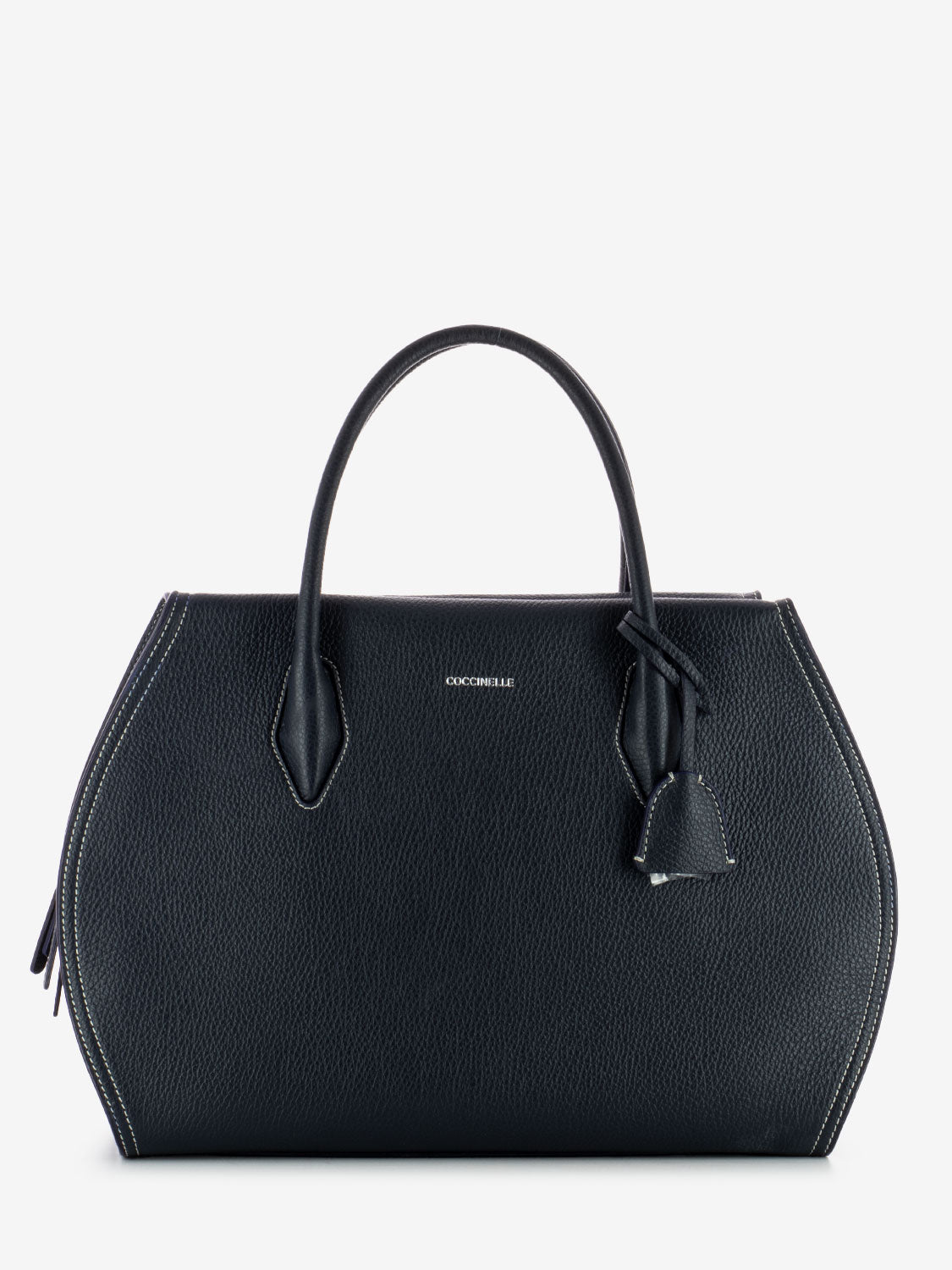 Borsa a mano in pelle martellata midnight blue