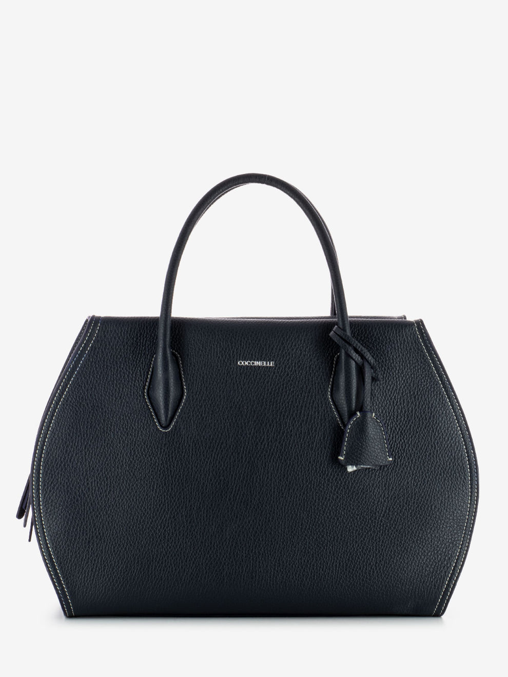 Borsa a mano in pelle martellata midnight blue