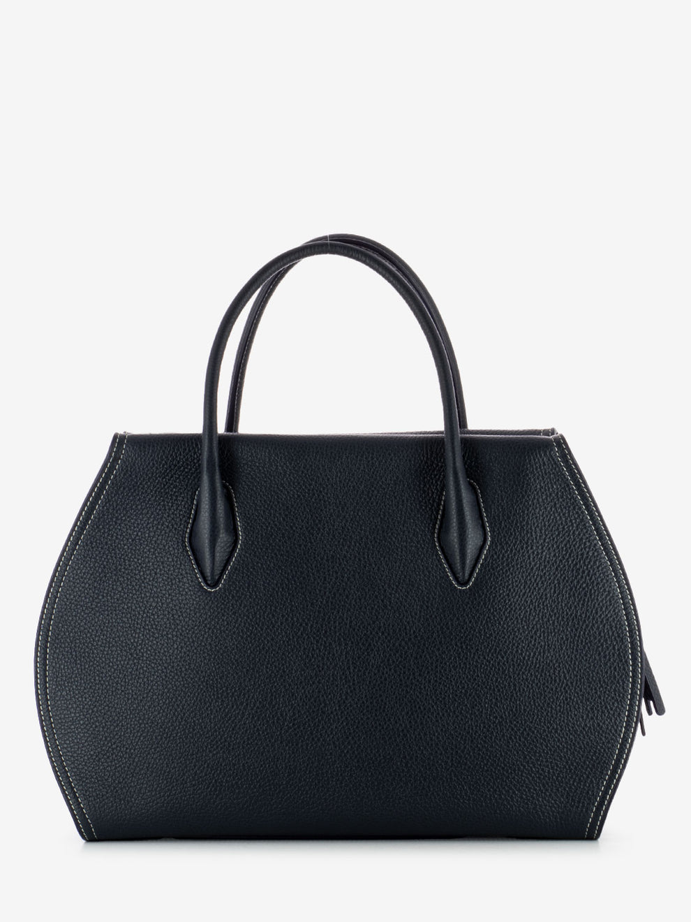 Borsa a mano in pelle martellata midnight blue