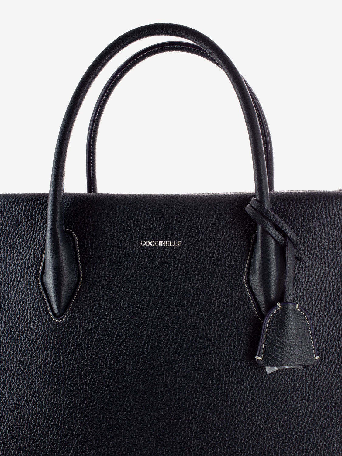 Borsa a mano in pelle martellata midnight blue