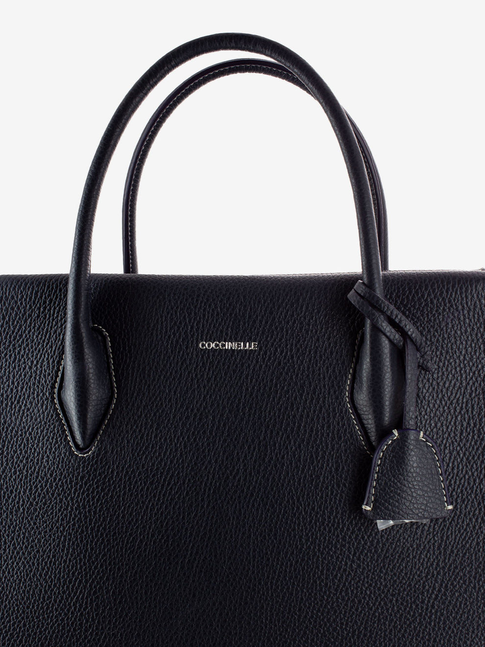 Borsa a mano in pelle martellata midnight blue