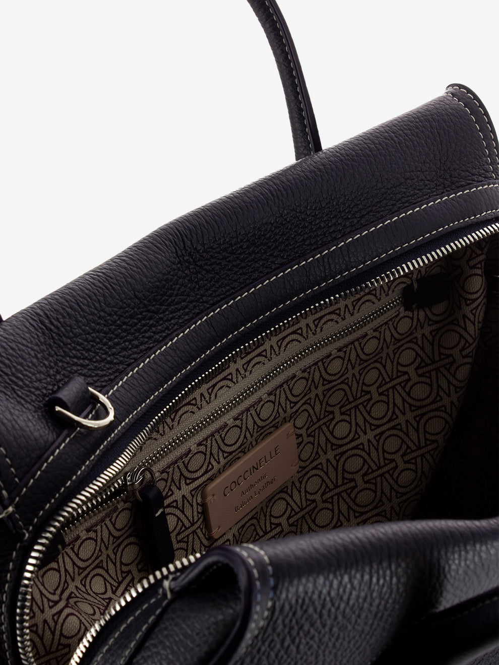 Borsa a mano in pelle martellata midnight blue