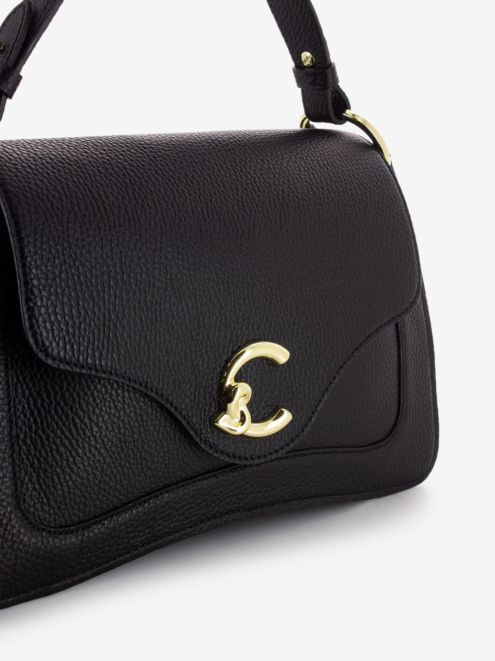 Borsa a mano in pelle martellata noir