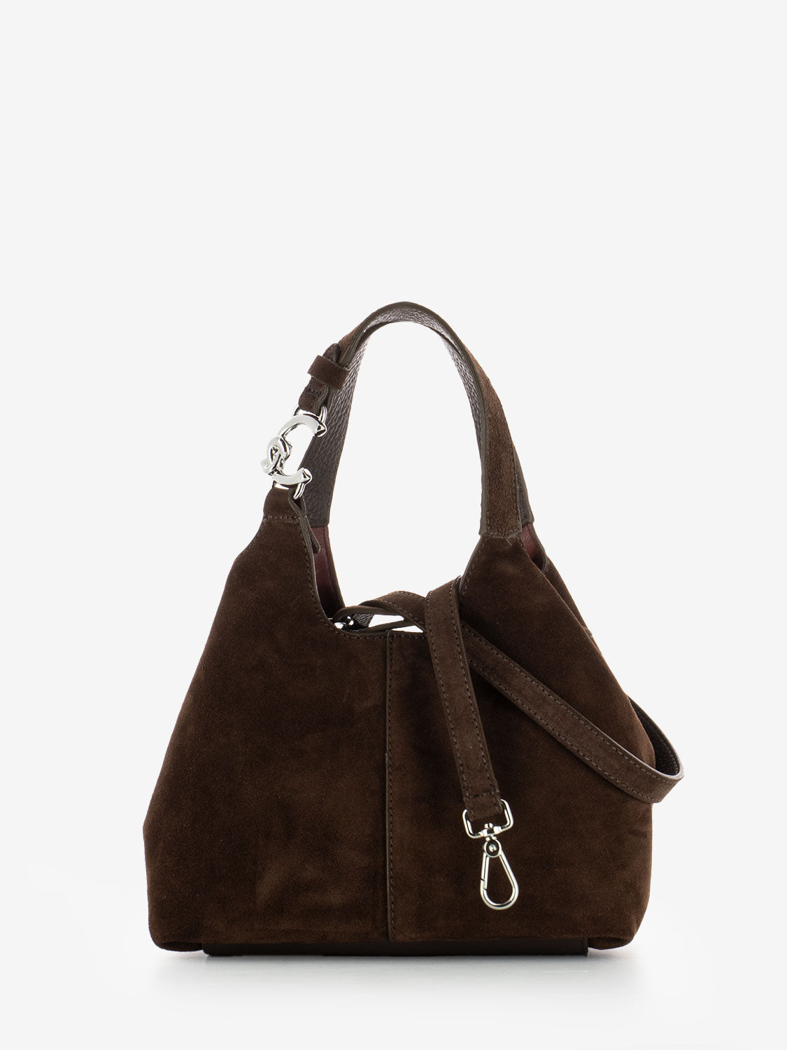Borsa a mano in suede brunette