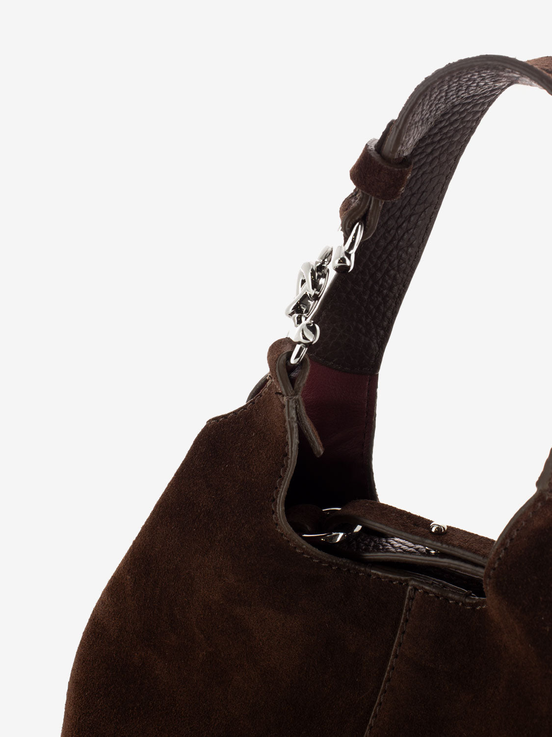 Borsa a mano in suede brunette