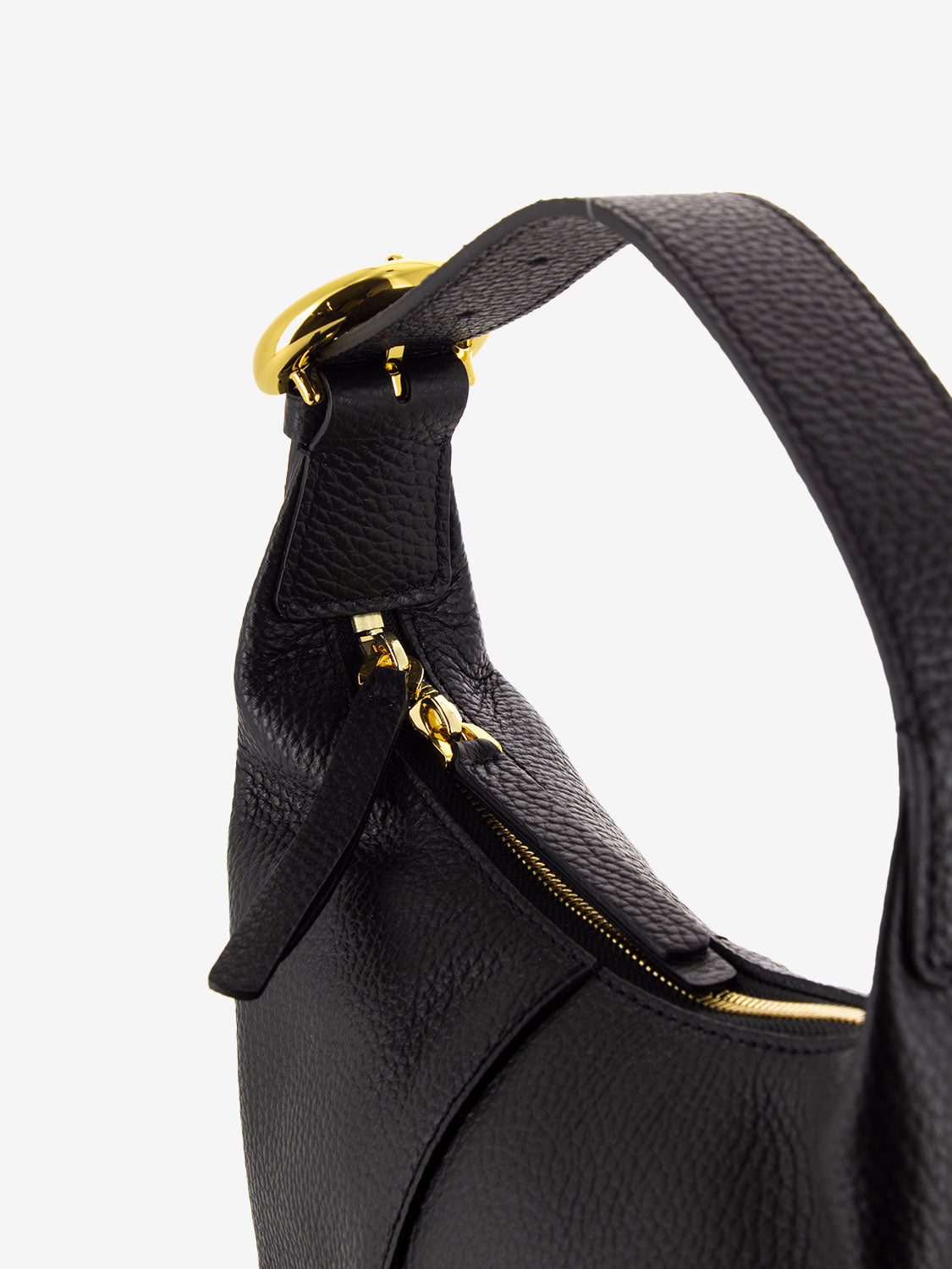 Borsa a mano piccola in pelle noir