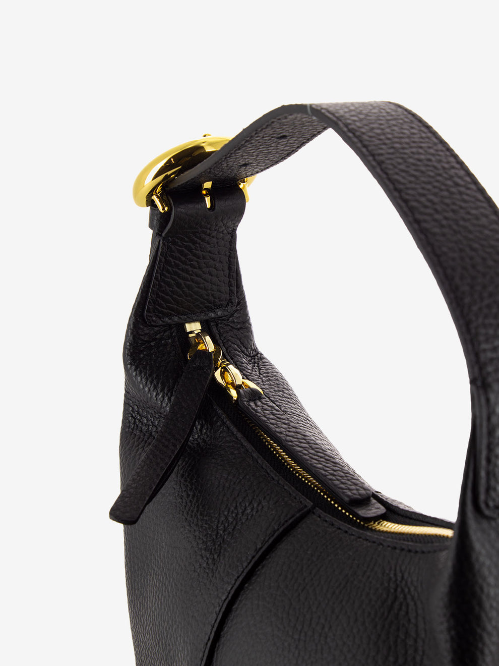 Borsa a mano piccola in pelle noir