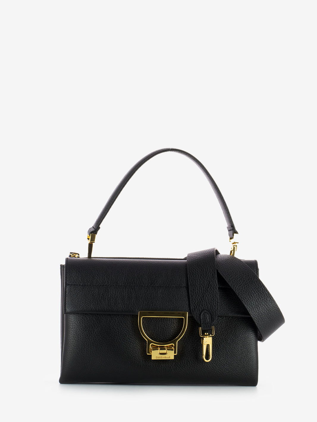 Borsa a spalla grained leather noir