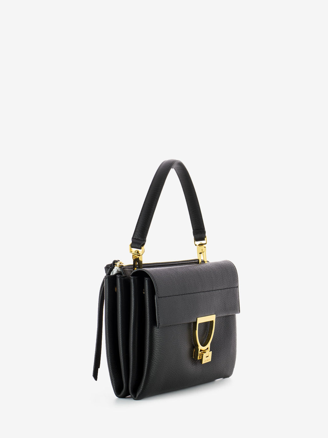 Borsa a spalla grained leather noir