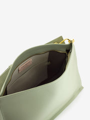 COCCINELLE - Borsa a spalla grainy leather celadon green