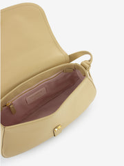 COCCINELLE - Borsa a spalla in pelle grained fresh beige