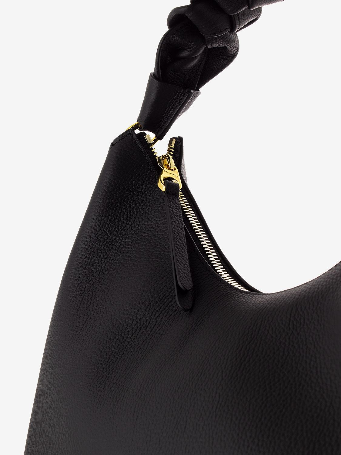 Borsa a spalla in pelle manico treccia noir
