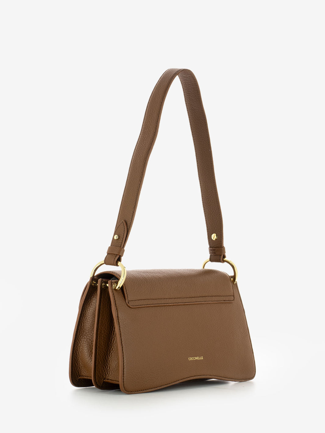 Borsa a spalla in pelle martellata cognac