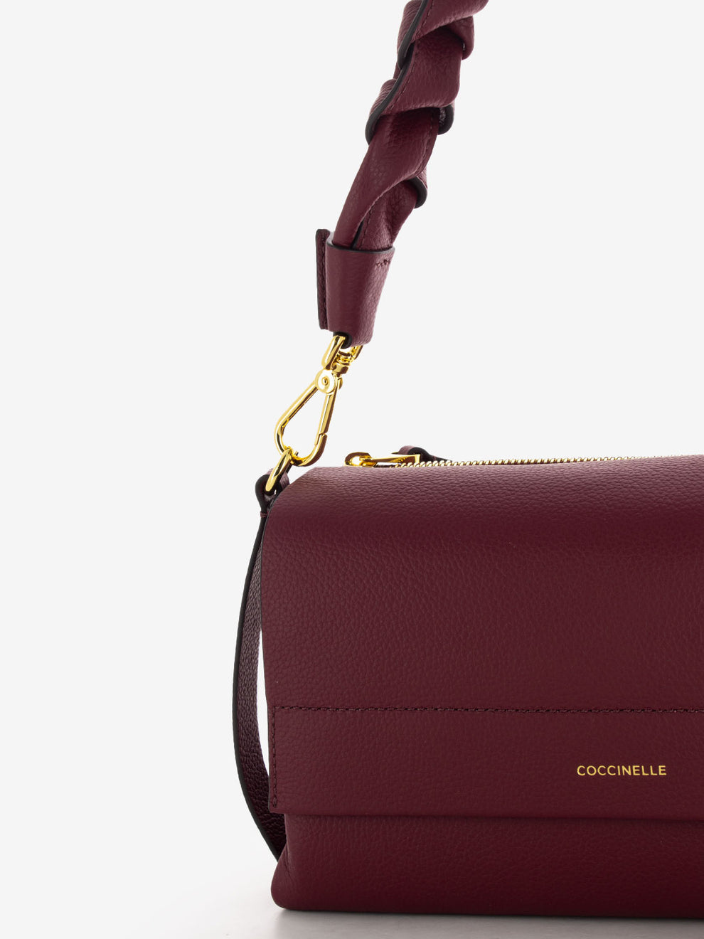 Borsa a spalla in pelle martellata ribes / prune