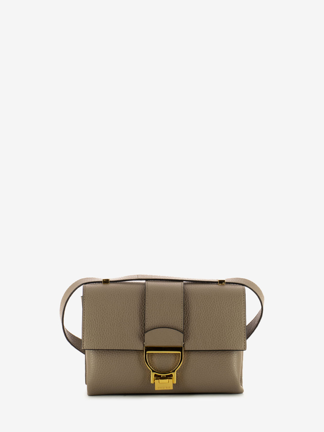 Borsa a spalla in pelle warm taupe