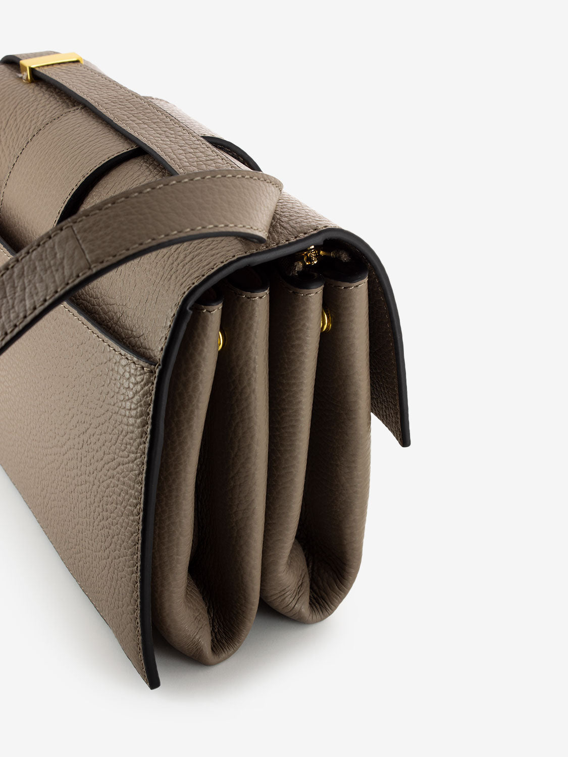 Borsa a spalla in pelle warm taupe