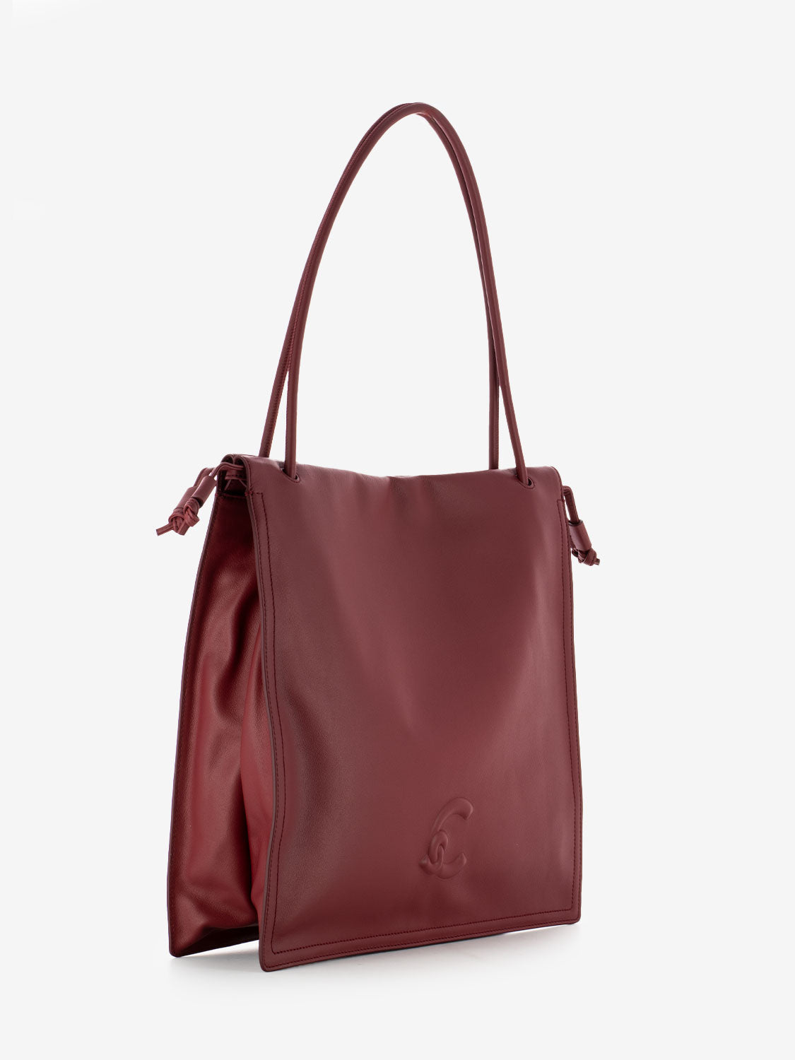 Borsa a spalla smooth leather sangria