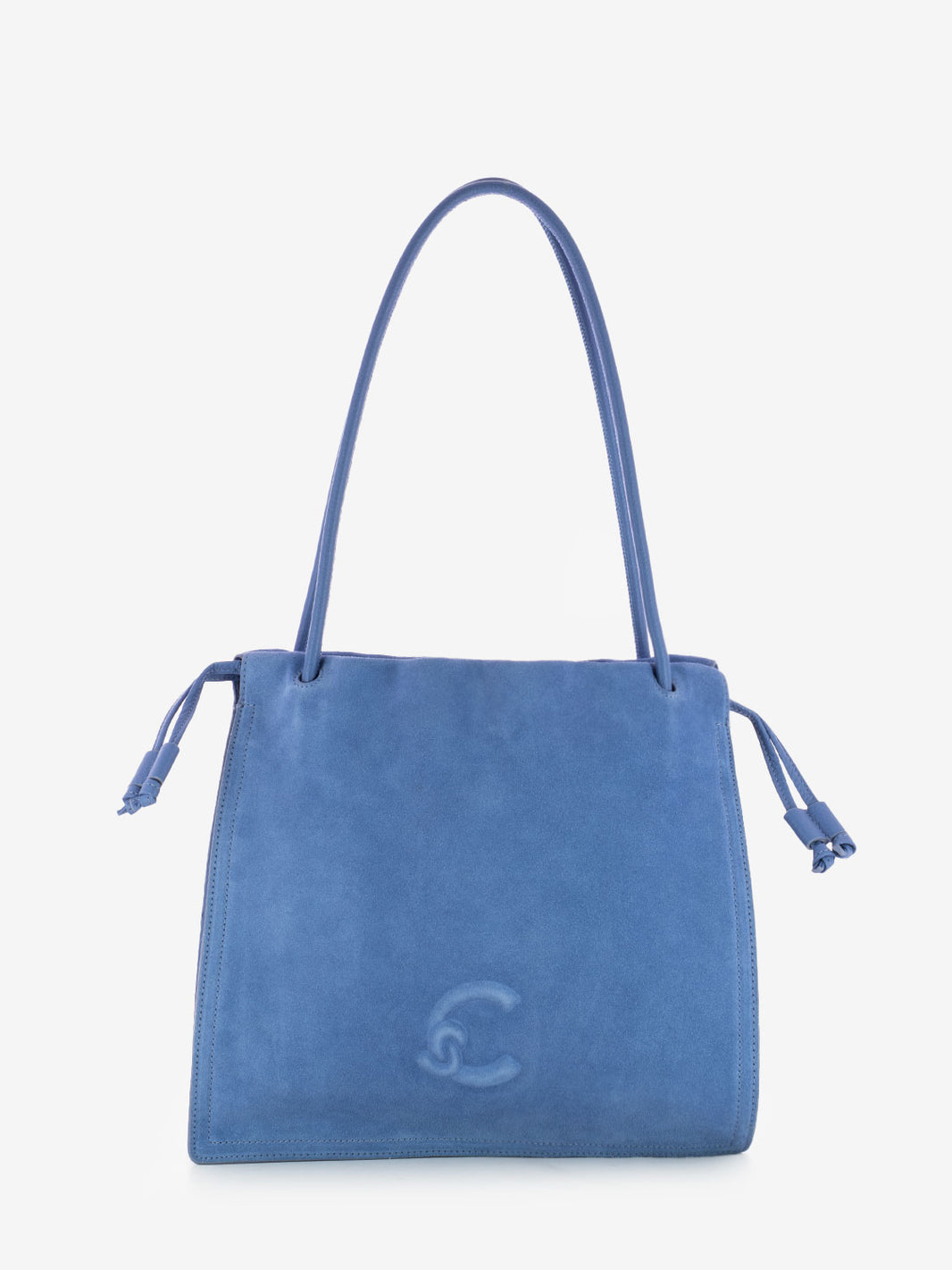 Blue suede shoulder bag