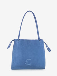 Blue suede shoulder bag